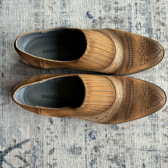 Sundance Brown Leather Flats - Picture 3 of 13